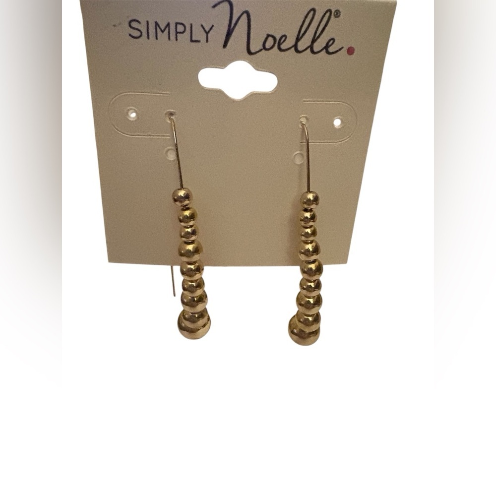 Simply Noelle Earrings Gold Tone Orb New with Tags